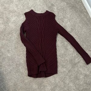 Longline Sweater with Shoulder Cutouts
